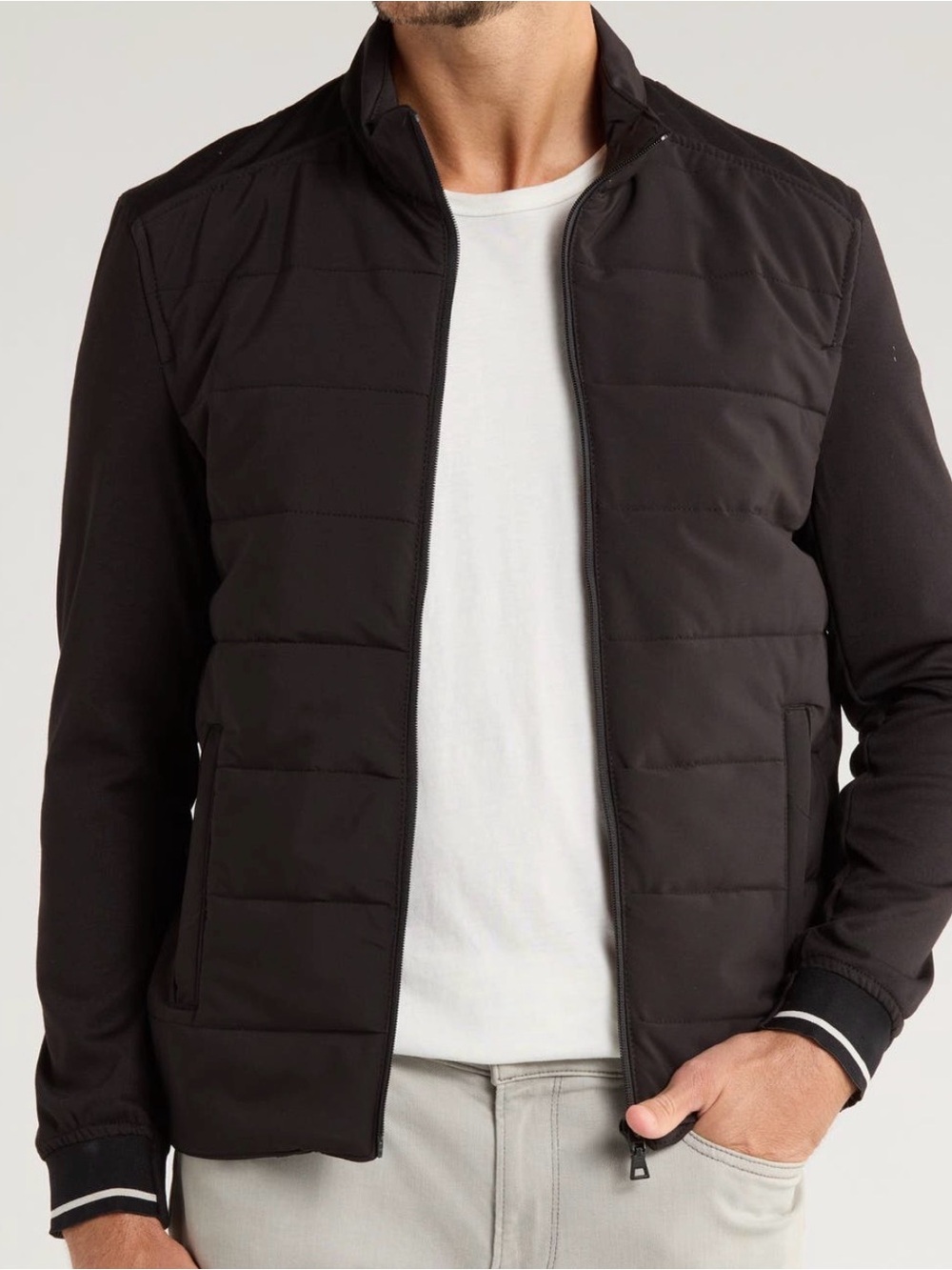 ✅NEW “DENIM AND FLOWER” Quilted
Men’s Zip-Front Puffer Jacket
